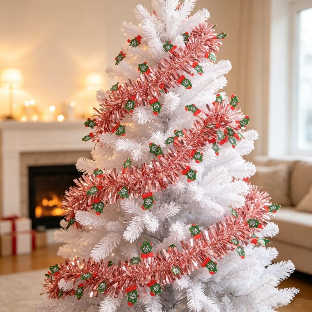 Christmas Tree Garland Ribbon, 79 inch Holiday Hanging Decoration for ...